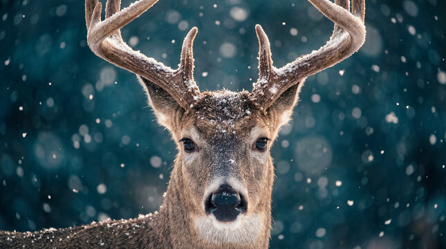deer in the snow - Powered by Adobe