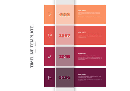 Timeline Infographic Template with Years and Text Blocks