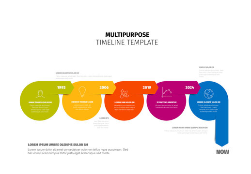 Multipurpose Horizontal Timeline Infographic Template with Milestones