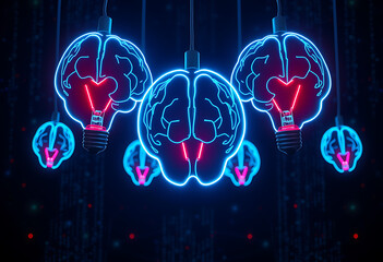 human head with heart