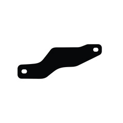 Black silhouette of a metal bracket with two holes