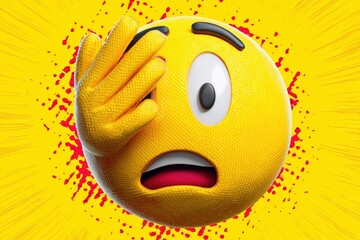 Shocked emoji covering eye