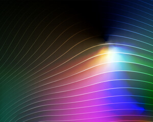 Abstract Curved Line Wave Background with Soft Rainbow Gradient Light Effects