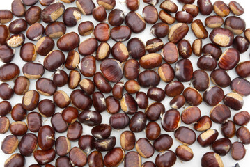 Sweet Chestnuts on white background