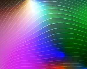 Abstract Curved Line Wave Background with Soft Rainbow Gradient Light Effects