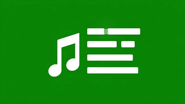Green Music Playlist Icon Looping Graphic.