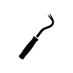 Black silhouette of a nail puller tool vector