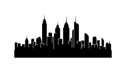 Stunning city skyline silhouette creates dynamic modern urban landscape, perfect for architectural designs, sleek backgrounds, and innovative branding visuals