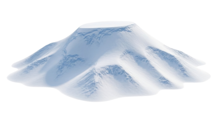 Isolated snow mountain or iceberg, arctic landscape, winter glacier peak, ice cap, no shadow
