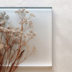 Minimal frosted glass Christmas frame