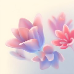 Fototapeta premium Pink frangipani flower with soft pink and white petals blooming in a beautiful floral scene