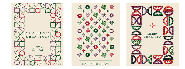 set of vector floral elements, vector set of decorative elements, set of vector floral patterns, Modern abstract holiday greeting cards collection. Simply shapes and basic colors vector Illustration.