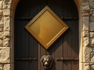 Artful Golden Frame and Lion Door Decor