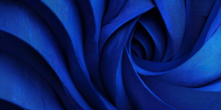 Intense blue feather filaments create a mesmerizing, swirling, abstract pattern.