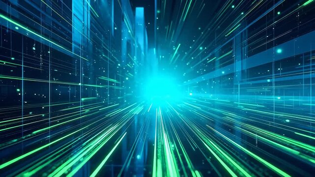 Digital data stream in server room