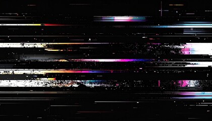 Horizontal digital distortion, glitching on black