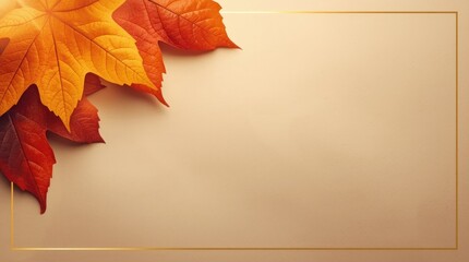 Autumn Maple Leaves on Neutral Background