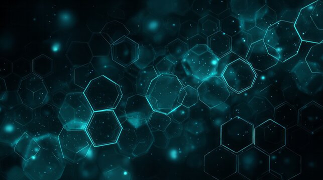 Glowing abstract geometric network pattern forms a dynamic digital background - Powered by Adobe