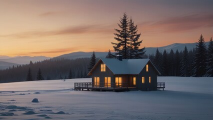 sunset in the mountains