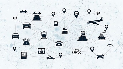 Connected Transportation Network Modern Mobility and Seamless Travel Infrastructure Concept