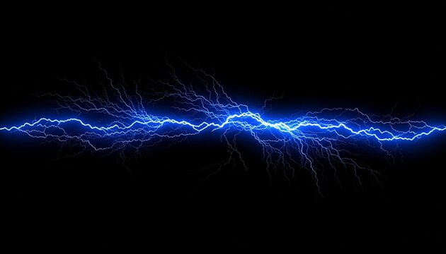 Electric blue lightning bolt across a dark void - Powered by Adobe