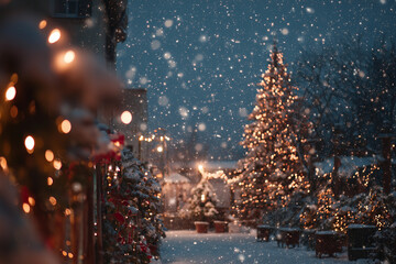 Snowy Christmas Street