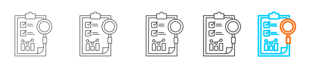 Fototapeta premium audit icon set multiple style collection 