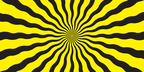 yellow and black sunburst vector abstract background, wallpaper, illustration.
