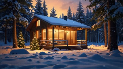 christmas house in the forest