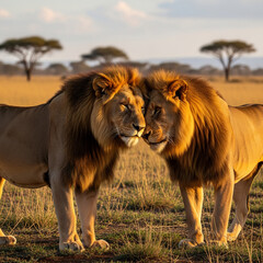 male lion and lioness