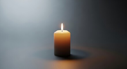 Glowing candle flame casting soft light in the darkness, evoking peace and hope