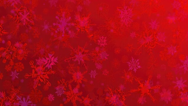 Red Snowflakes Falling Winter Holiday Background christmas