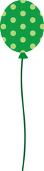 Cute St. Patrick's day party green balloon flat vector illustration.
St.Patrick's Day element Isolated. 
Transparent background.
