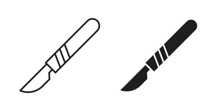 Scalpel icon in doodle and stroke style.