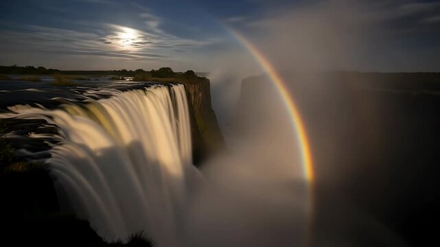 Victoria Falls Rainbow: Mist and Majesty in Zambia/Zimbabwe