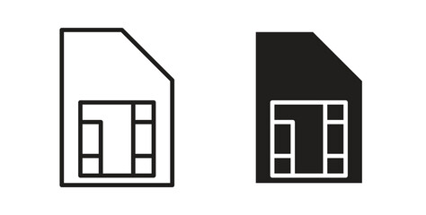 Sim card icon in doodle and stroke style.