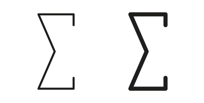 Sigma icon in doodle and stroke style.