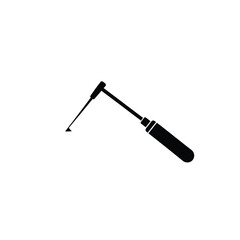Black silhouette of a soldering iron on white tool