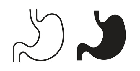 Stomach icon in doodle and stroke style.