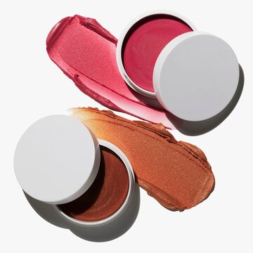 Elevate your beauty brand with this stunning display of premium blush and bronzer shades, perfect for modern makeup and skincare campaigns