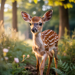 Young deer in the forest