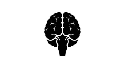Brain Silhouette Symbol of Intelligence Thought and Cognitive Function.