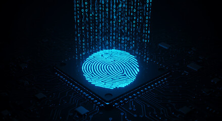 Digital Fingerprint Security on Microchip with Binary Code biome