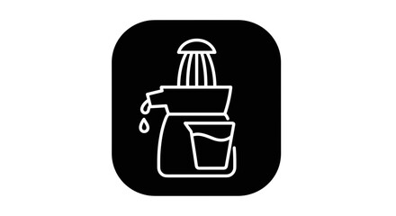 Minimalist Juicer Icon on Black Background for Modern Design.