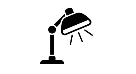Illustration of a desk lamp with light rays.