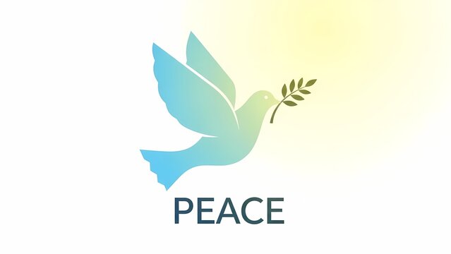 International Day of Peace Symbol with White Bird and World Map Background (Dove of Peace Flying with Olive Branch, Global Peace and Hope Concept.) - Powered by Adobe