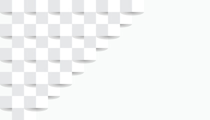 Light gray and white tiled pattern creating a subtle 3D shadow effect This repeating geometric texture fills the bottom left corner diagonally.