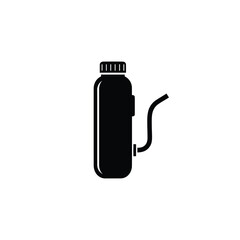 Black silhouette of a spray bottle with a hose vector