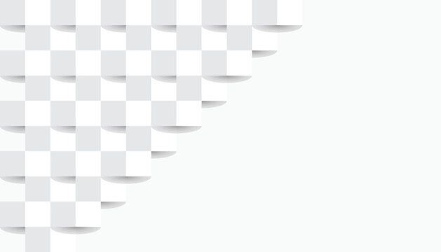 Light gray and white tiled pattern creating a subtle 3D shadow effect This repeating geometric texture fills the bottom left corner diagonally.