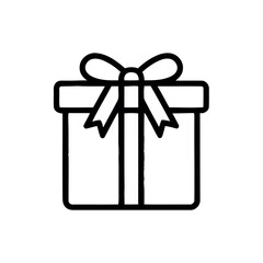 Simple Outline of a Christmas gift Ribbon and Bow for Celebrations